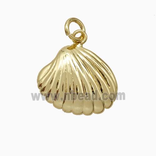 Scallop Shell Charms Copper Pendant Gold Plated
