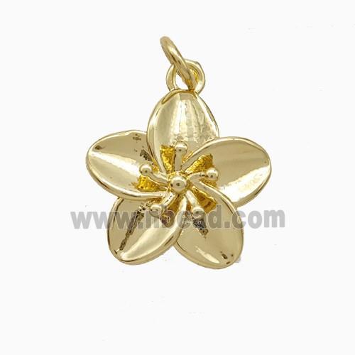 Copper Flower Pendant Gold Plated