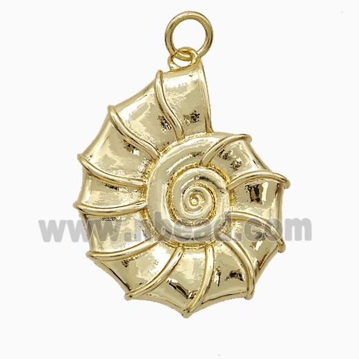 Copper Spiral Shell Pendant Gold Plated