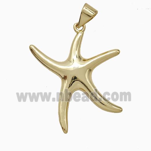 Copper Starfish Pendant Gold Plated