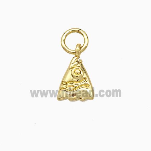 Copper Fish-header Pendant Gold Plated