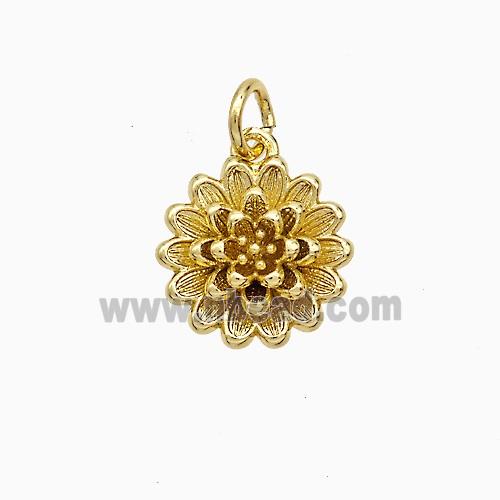 Copper Flower Pendant Gold Plated