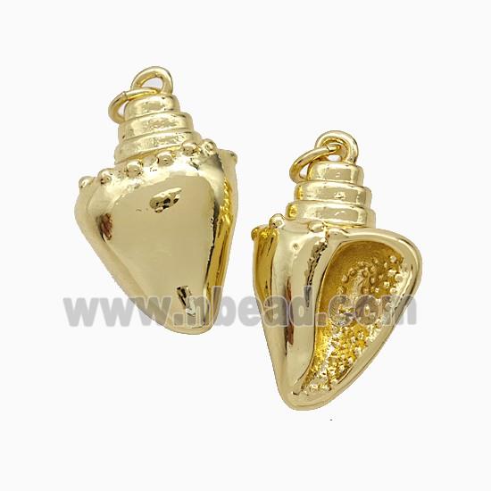 Copper Conch Shell Pendant Gold Plated