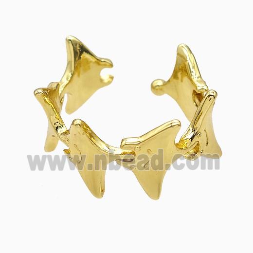 Copper Shark Rings Gold Plated