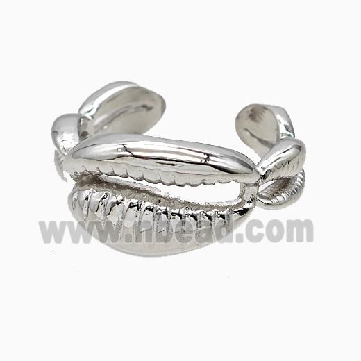 Copper Conchshell Rings Platinum Plated