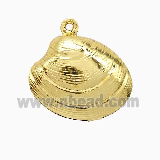 Copper Scallop Shell Pendant Gold Plated