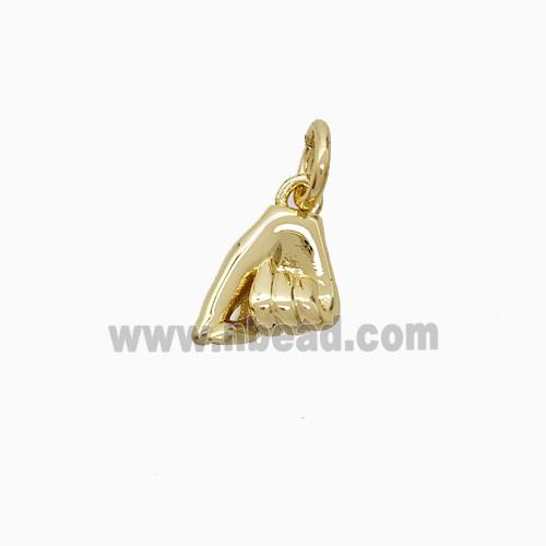 Copper Love Hand Sign Pendant Gold Plated