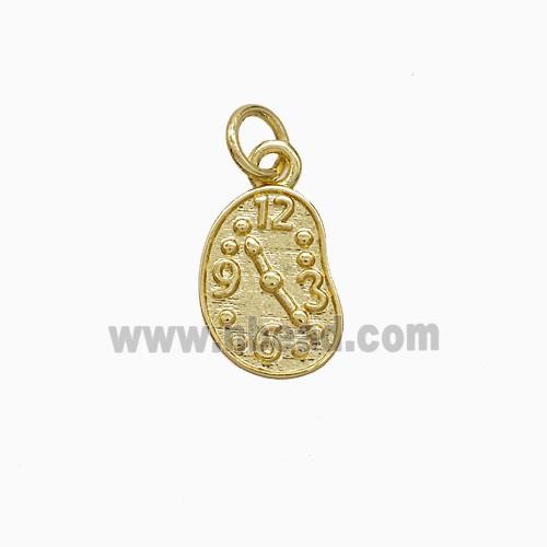 Copper Clock Pendant Gold Plated
