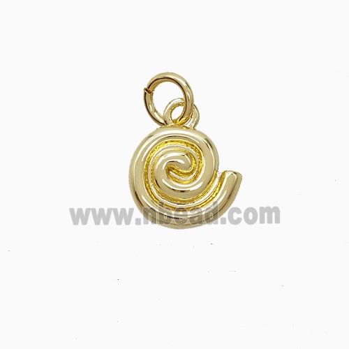Copper Spiral Shell Pendant Gold Plated