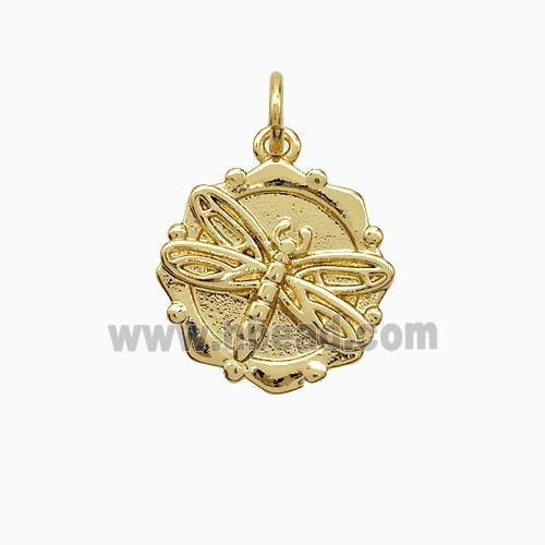 Copper Dragonfly Pendant Gold Plated