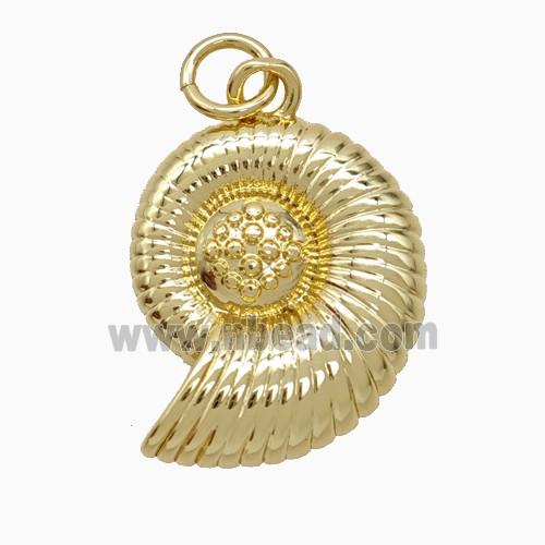 Copper Spiral Shell Pendant Gold Plated