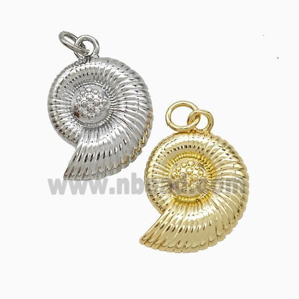 Copper Spiral Shell Pendant Mixed