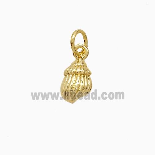 Copper Spiral Shell Pendant 18K Gold Plated