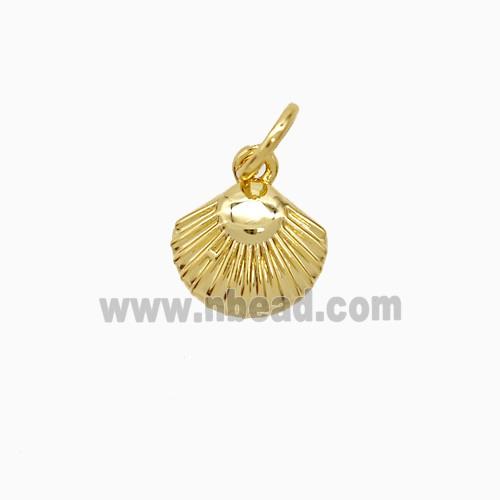Copper Scallop Shell Pendant 18K Gold Plated
