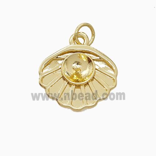 Copper Scallop Shell Pendant 18K Gold Plated