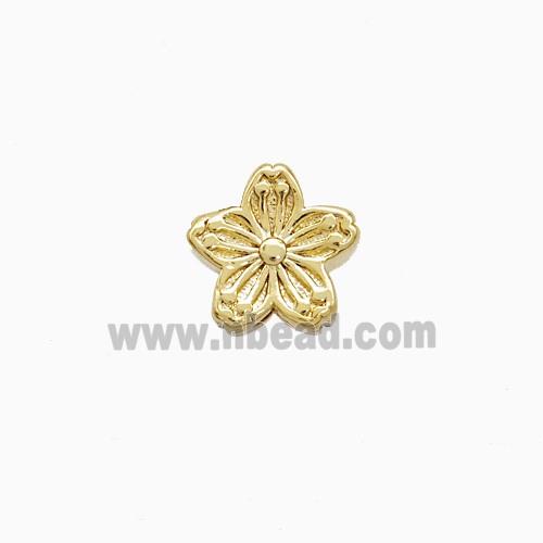 Copper Flower Beads Gold Plated