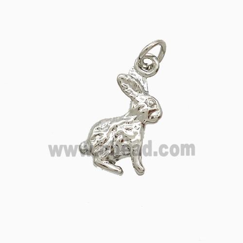 Copper Rabbit Pendant Platinum Plated