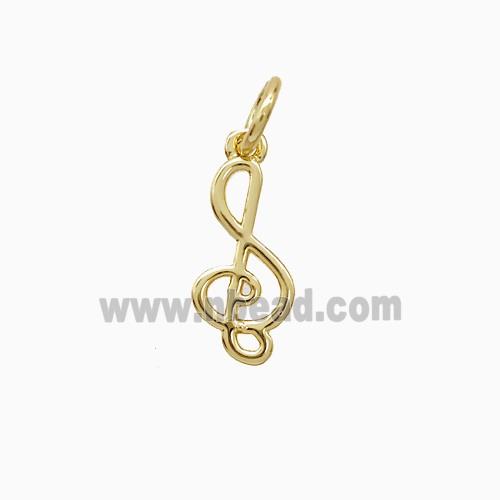 Musical Note Symbols Copper Pendant Gold Plated