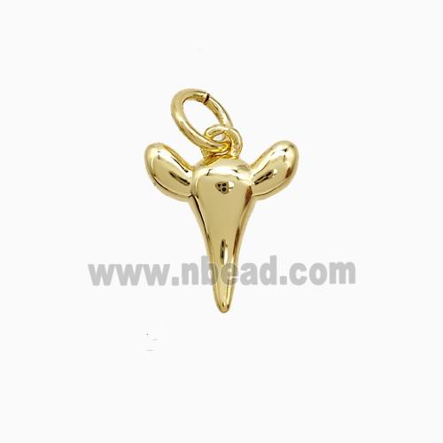 Copper Bullhead Pendant Gold Plated
