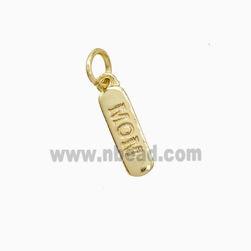 Copper MOM Pendant Stick Gold Plated
