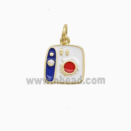 Mini Camera Charms Copper Pendant Enamel Gold Plated