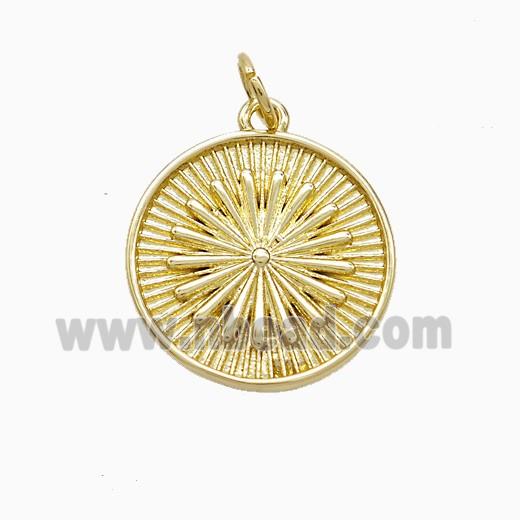 Copper Sun Pendant Gold Plated