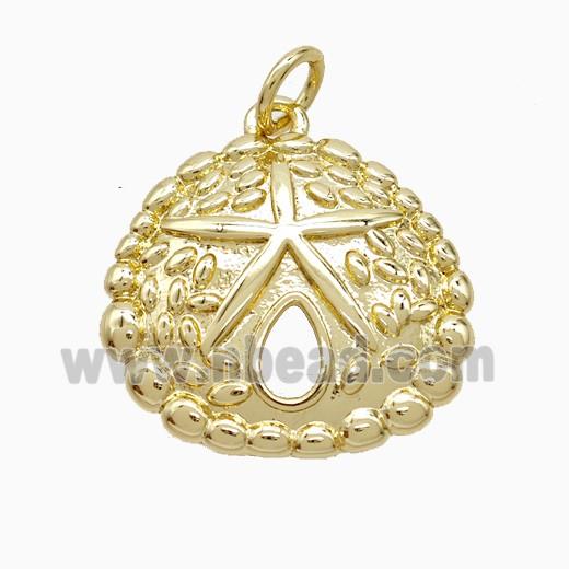 Copper Conch Shell Starfish Pendant Gold Plated