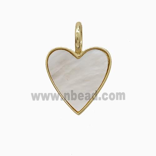Copper Heart Pendant Pave Shell Gold Plated