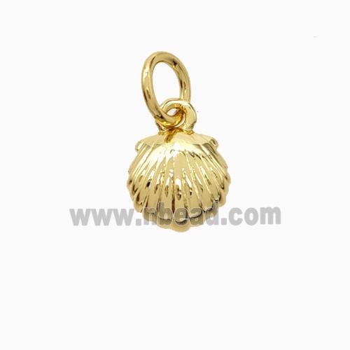 Copper Scallop Shell Pendant Gold Plated