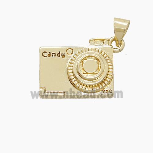 Copper Camera Pendant Candy Gold Plated