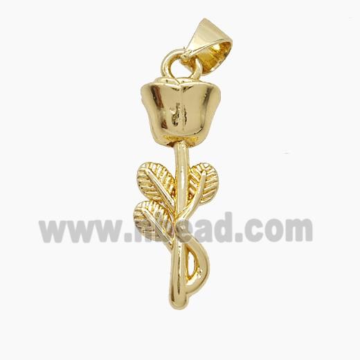 Copper Flower Pendant Gold Plated