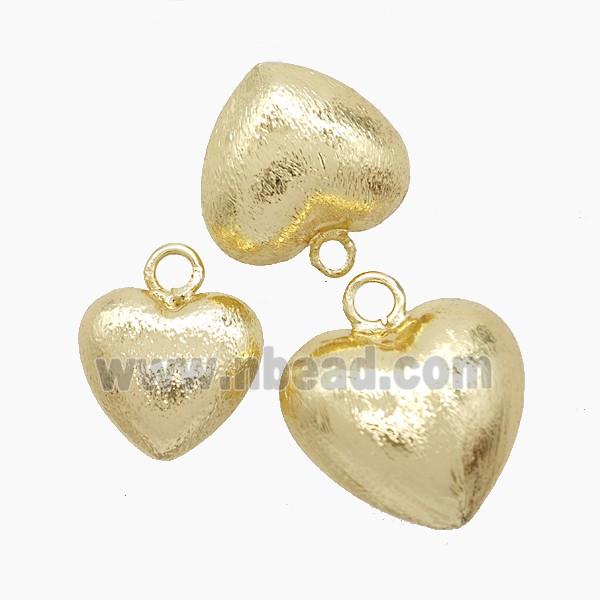 Copper Heart Pendant Brushed Gold Plated