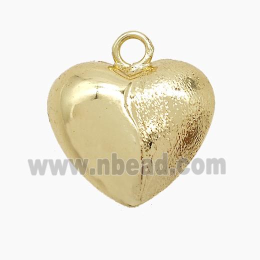 Copper Heart Pendant Brushed Gold Plated