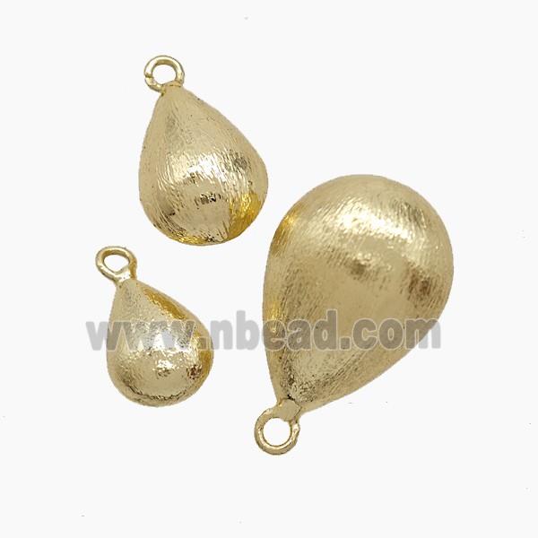 Copper Teardrop Pendant Brushed Gold Plated