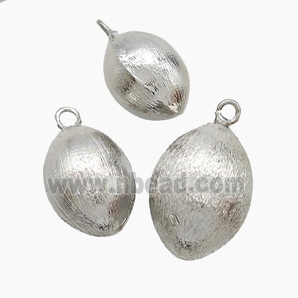 Copper Rice Pendant Brushed Platinum Plated