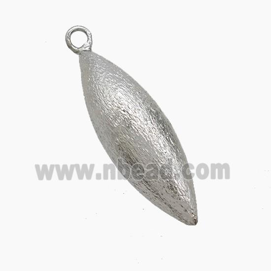 Copper Rice Pendant Brushed Platinum Plated