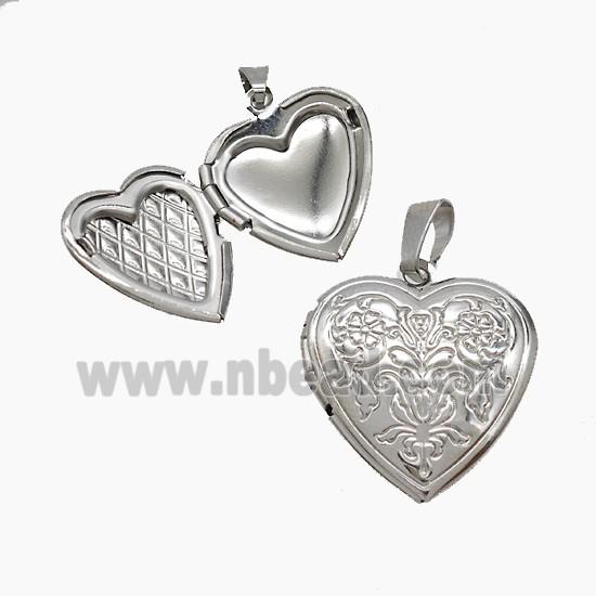 Copper Heart Locket Pendant Platinum Plated