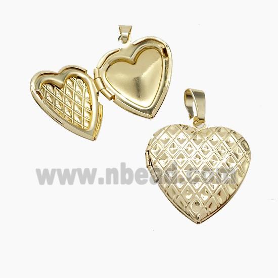 Copper Heart Locket Pendant Gold Plated