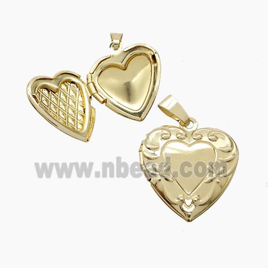 Copper Heart Locket Pendant Gold Plated