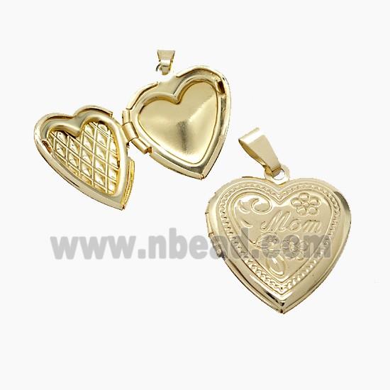 Copper Heart Locket Pendant Gold Plated
