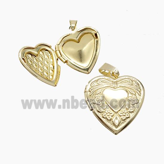 Copper Heart Locket Pendant Gold Plated