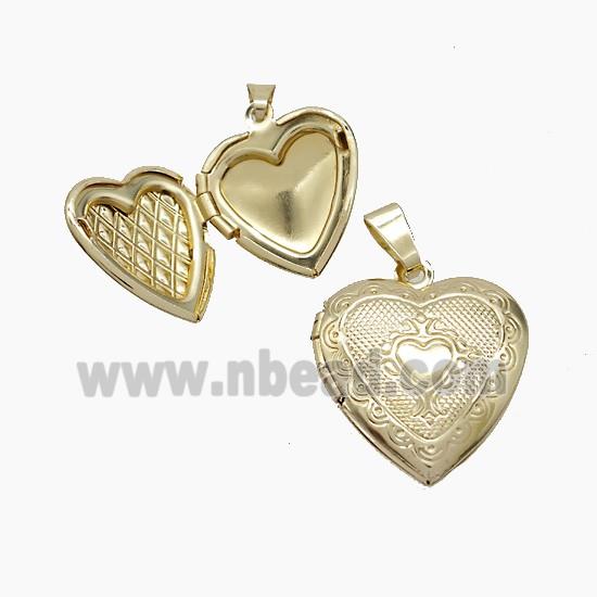 Copper Heart Locket Pendant Gold Plated