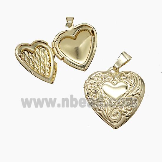 Copper Heart Locket Pendant Gold Plated