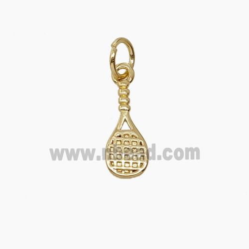 Copper Tennis Racket Pendant Sport Gold Plated