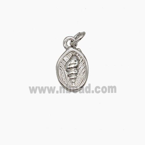 Copper Nautilus Shell Pendant Platinum Plated