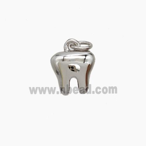 Copper Tooth Pendant Platinum Plated