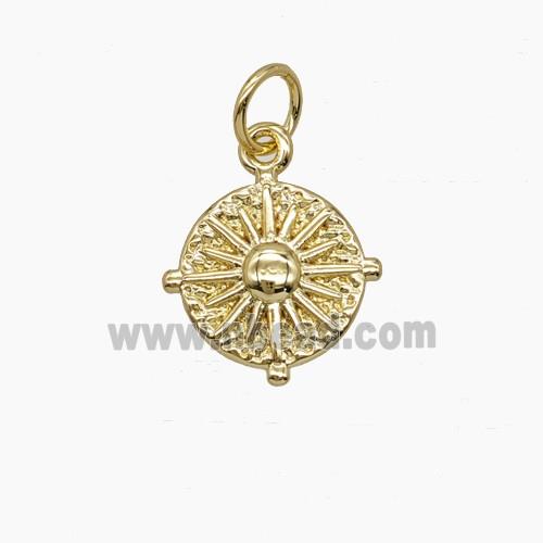 Copper Sun Pendant Gold Plated