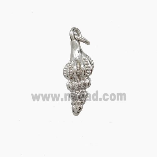 Copper Conch Shell Pendant Platinum Plated