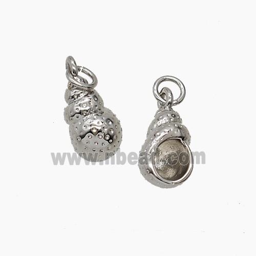 Copper Conch Shell Pendant Platinum Plated