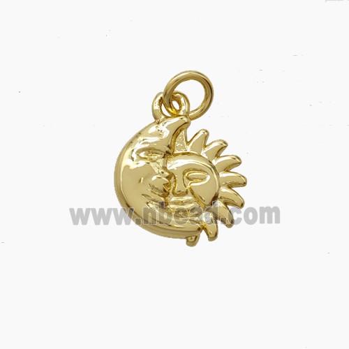 Copper Moon Sun Pendant Gold Plated